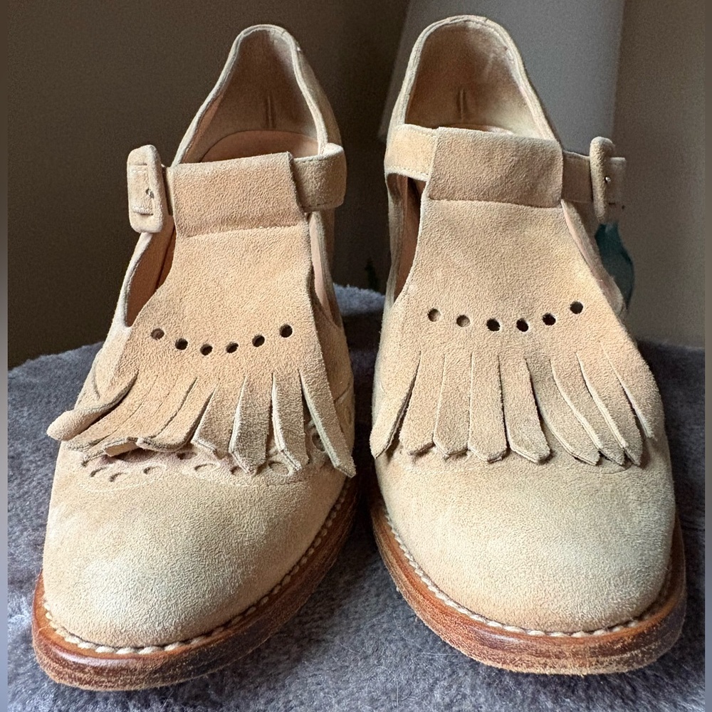 Vintage Anne Klein suede leather brogue loafer heels 5.5 - Picture 14 of 14
